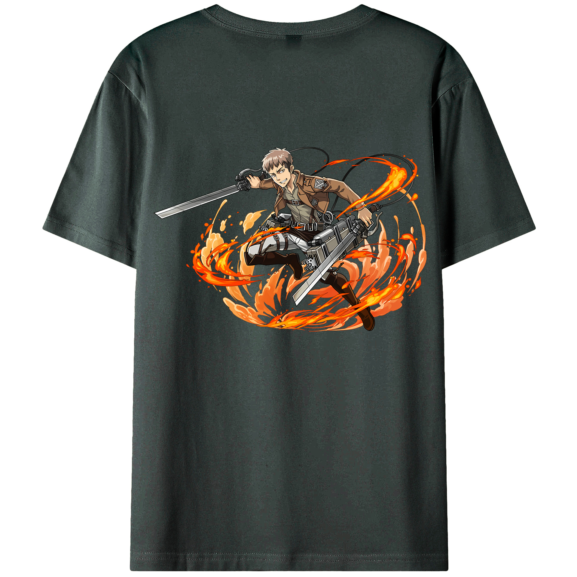 （画像用） 進撃の巨人 ジャン・キルシュタイン Attack on Titan Jean Kirstein 綿100％ メンズ半袖Tシャツ（バックプリント） 通気性